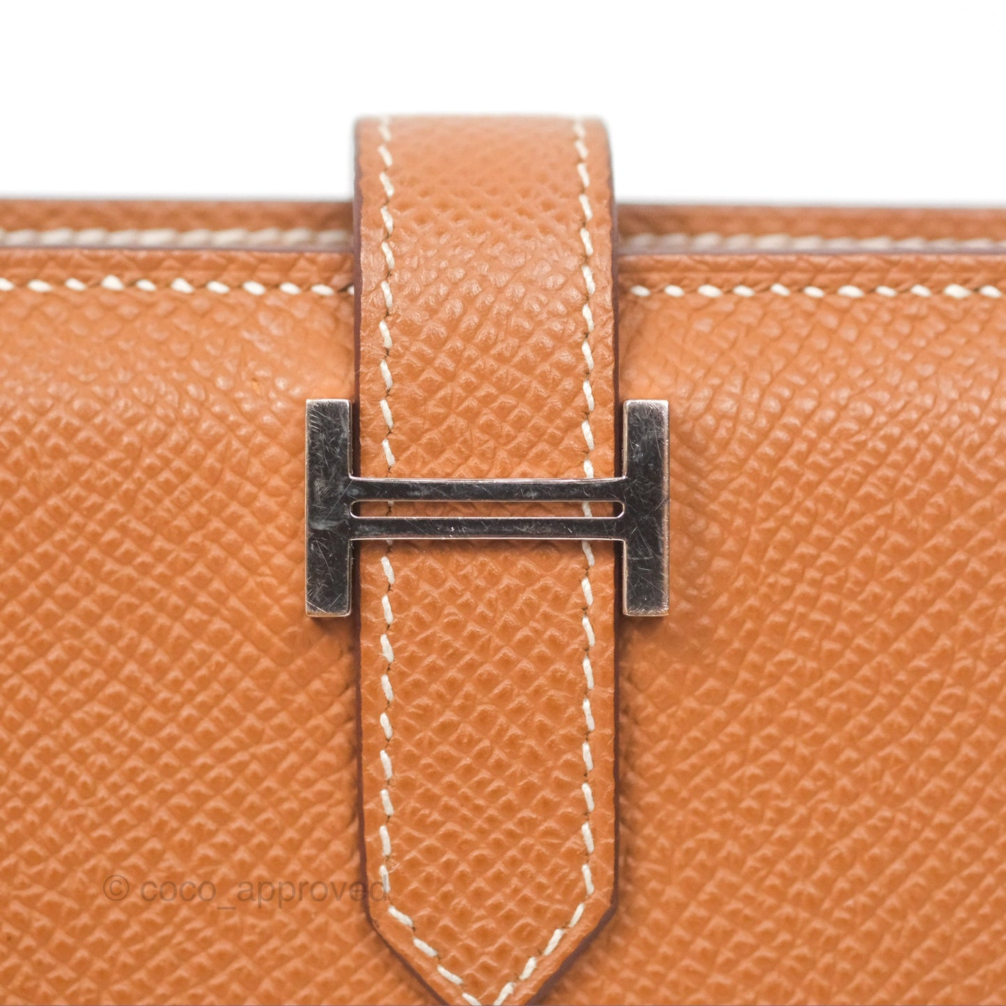 Hermes Bearn Mini Wallet Gold Epsom Palladium Hardware