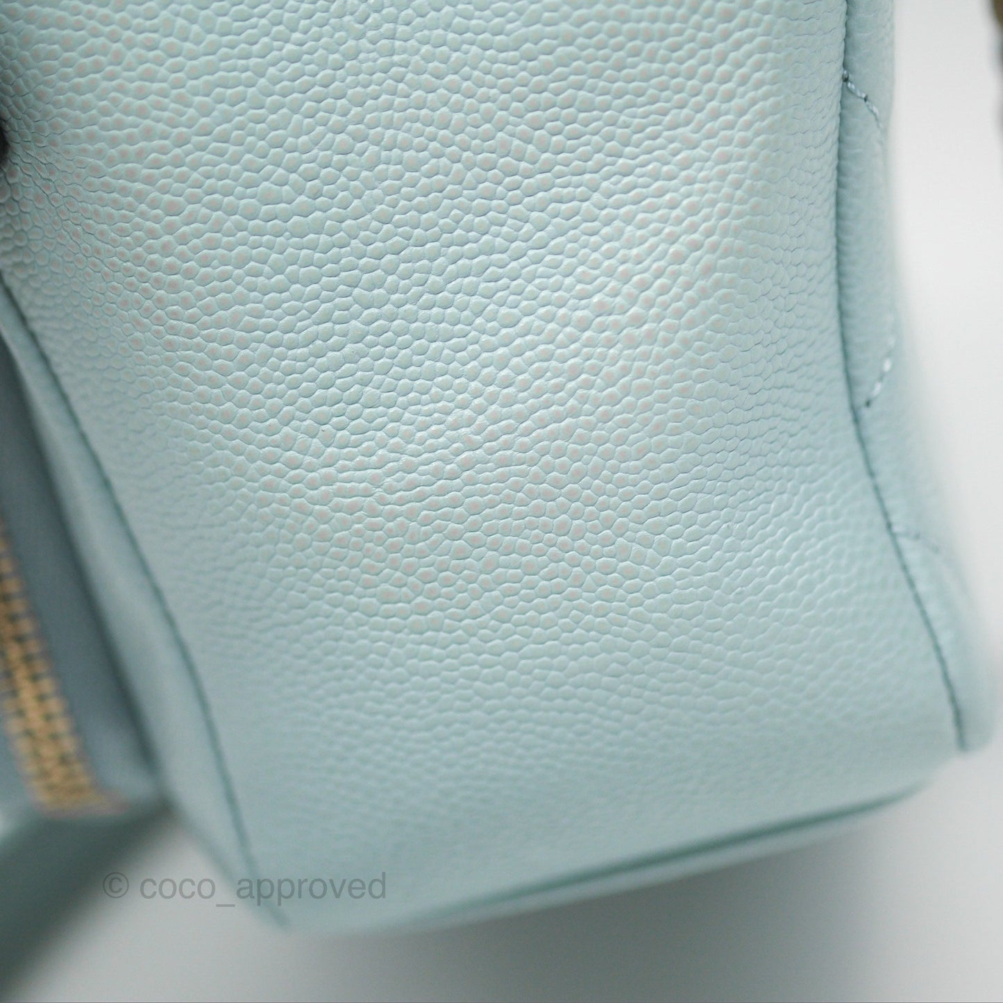 Chanel Quilted Small Business Affinity Flap Blue Caviar Gold Hardware