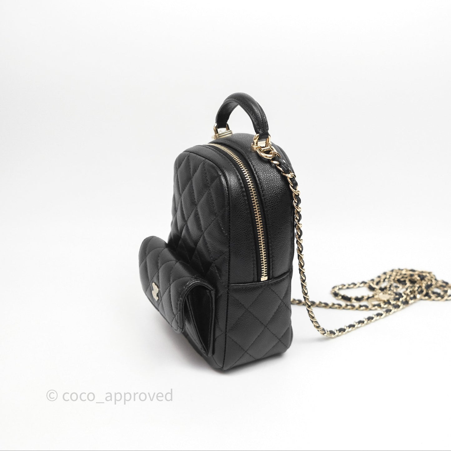 Chanel Classic Mini Backpack Black Caviar Gold Hardware