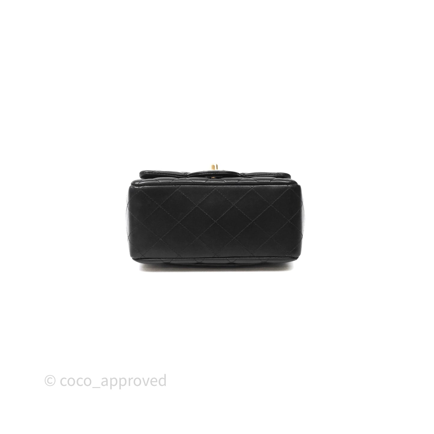 Chanel Mini Square Quilted Black Lambskin Gold Hardware