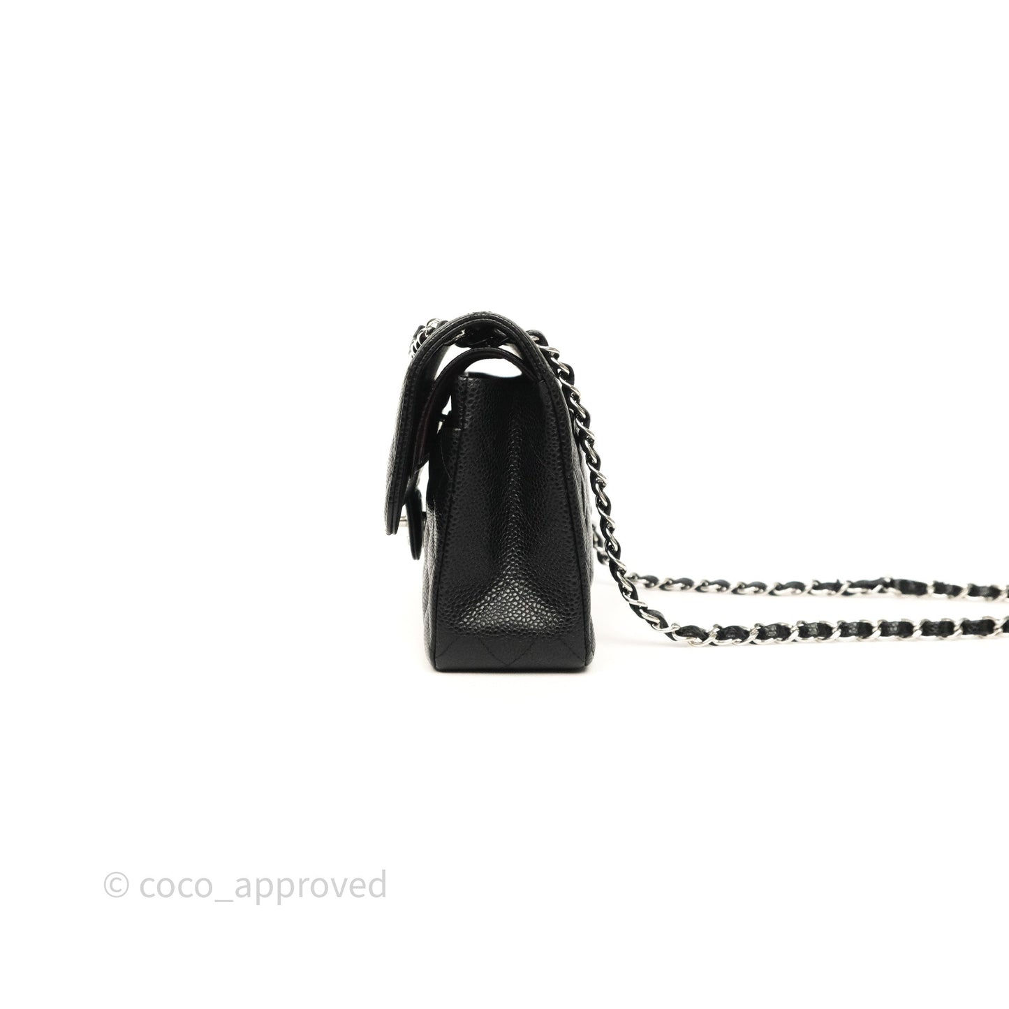 Chanel Small Classic Flap Quilted Black Caviar Silver Hardware