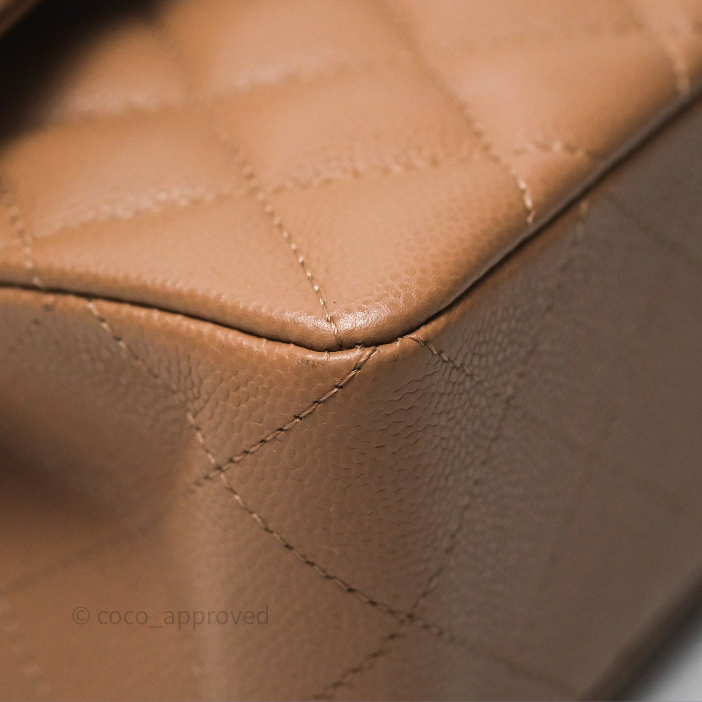Chanel Small Classic Quilted Flap Dark Beige Caviar Gold Hardware