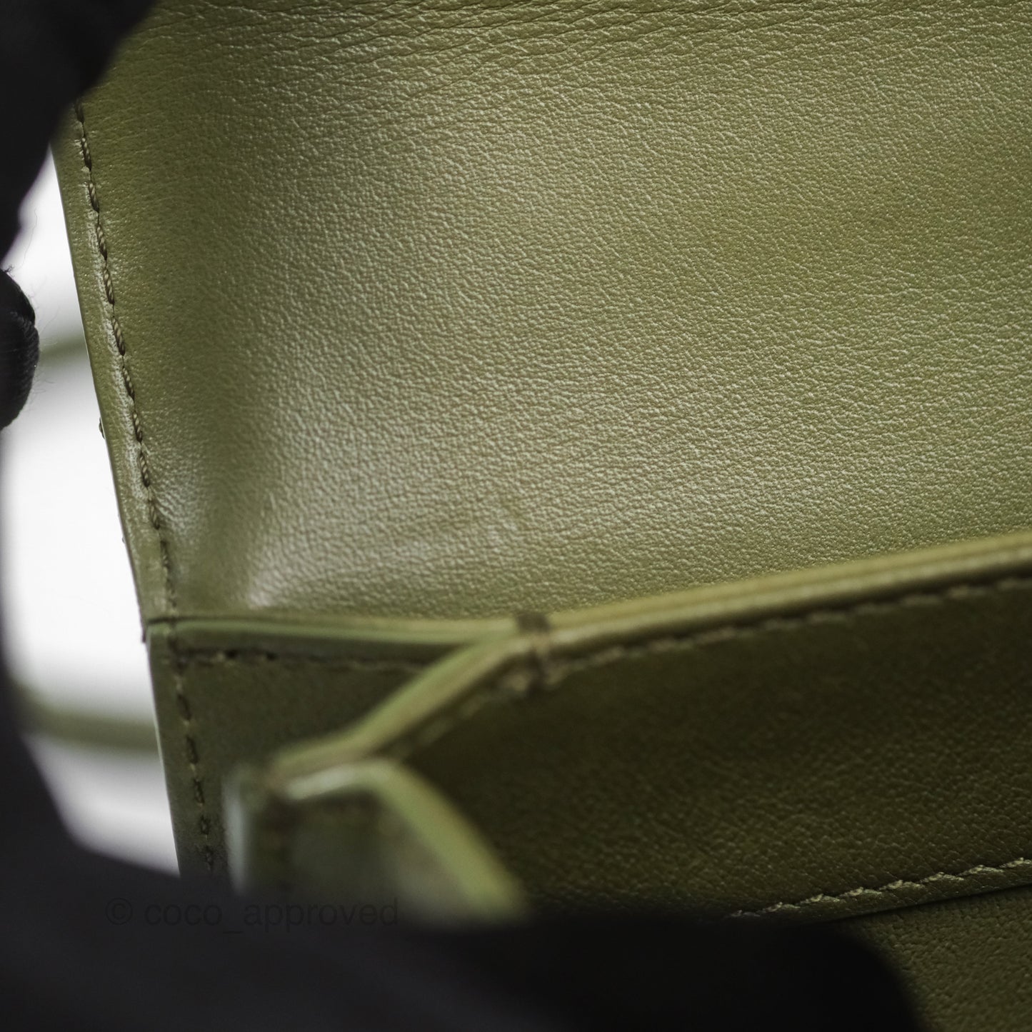 Chanel Small Coco Lady Quilted Flap Bag With Top Handle Olive Green Calfskin Gold Hardware