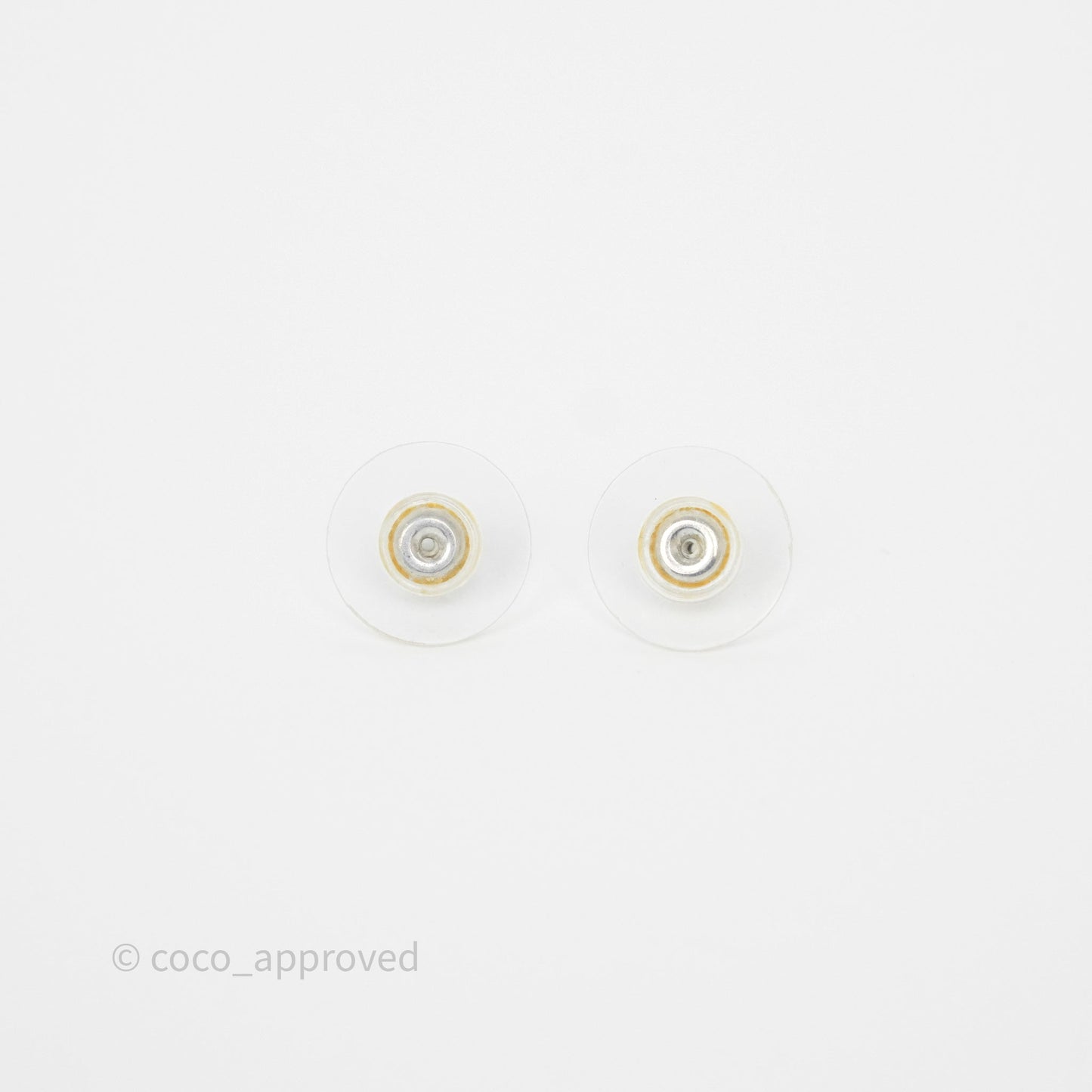 Chanel CC Crystals Earrings Silver Tone 13V