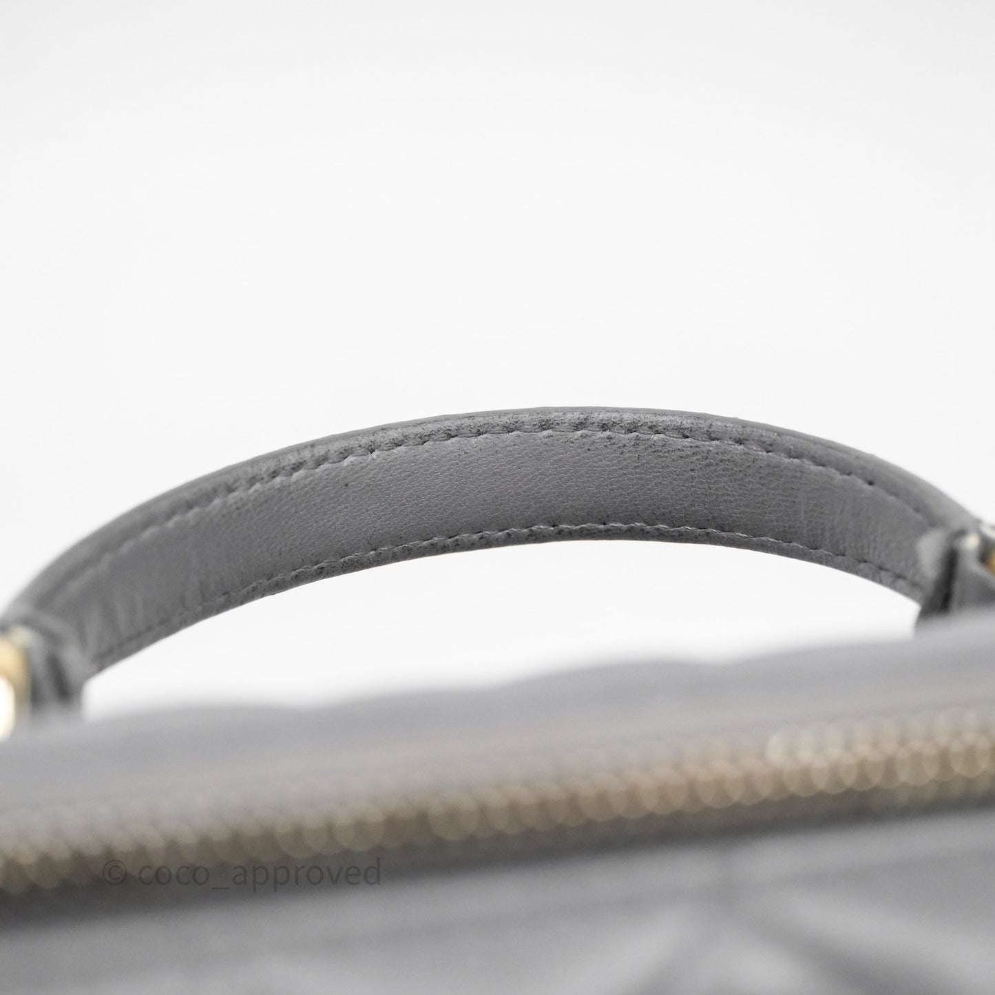 Chanel Vanity Rectangular Top Handle Grey Lambskin Gold Hardware