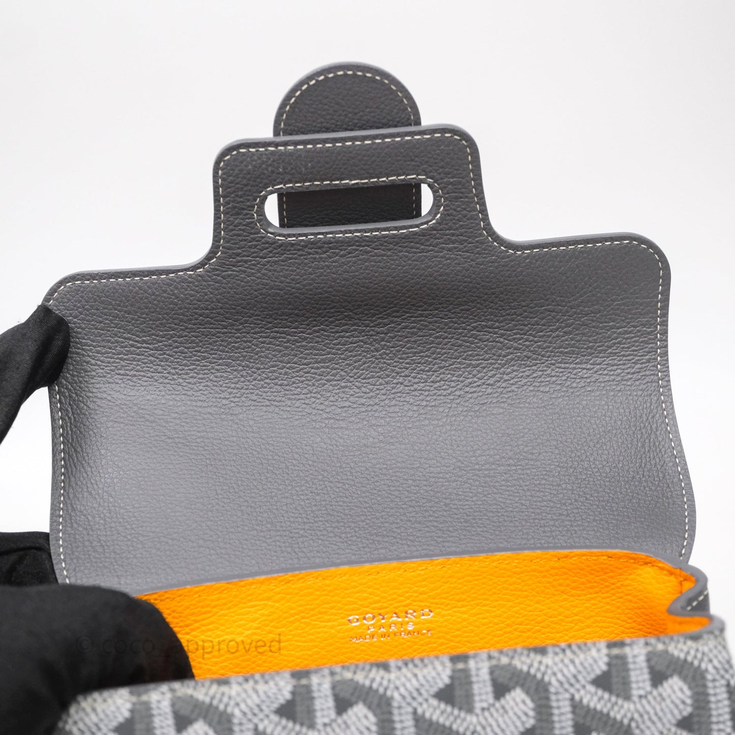 Goyard Saïgon Mini Bag Chevroches Calfskin Grey Silver Hardware