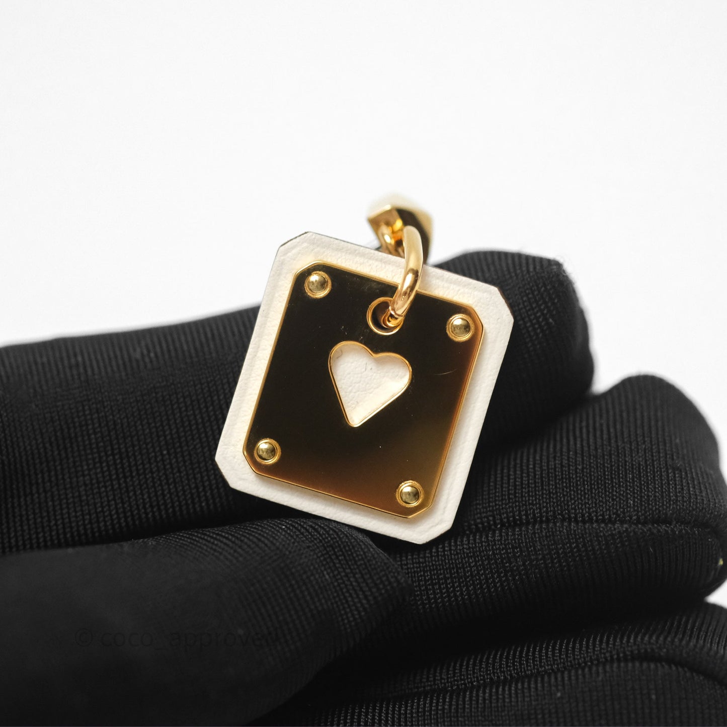 Hermès As De Coeur Drop Earrings Nata Swift Gold Hardware