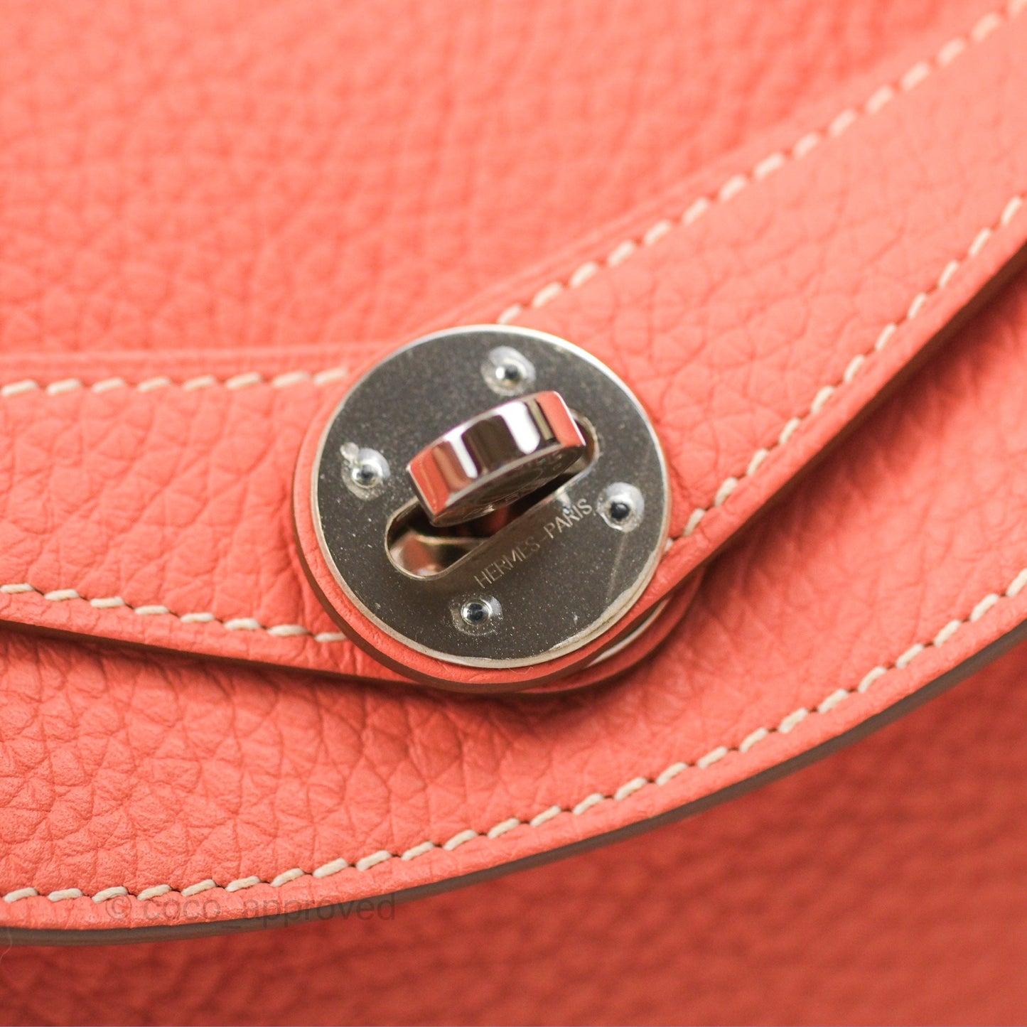 Hermès Lindy 30 Flamingo Clemence Palladium Hardware