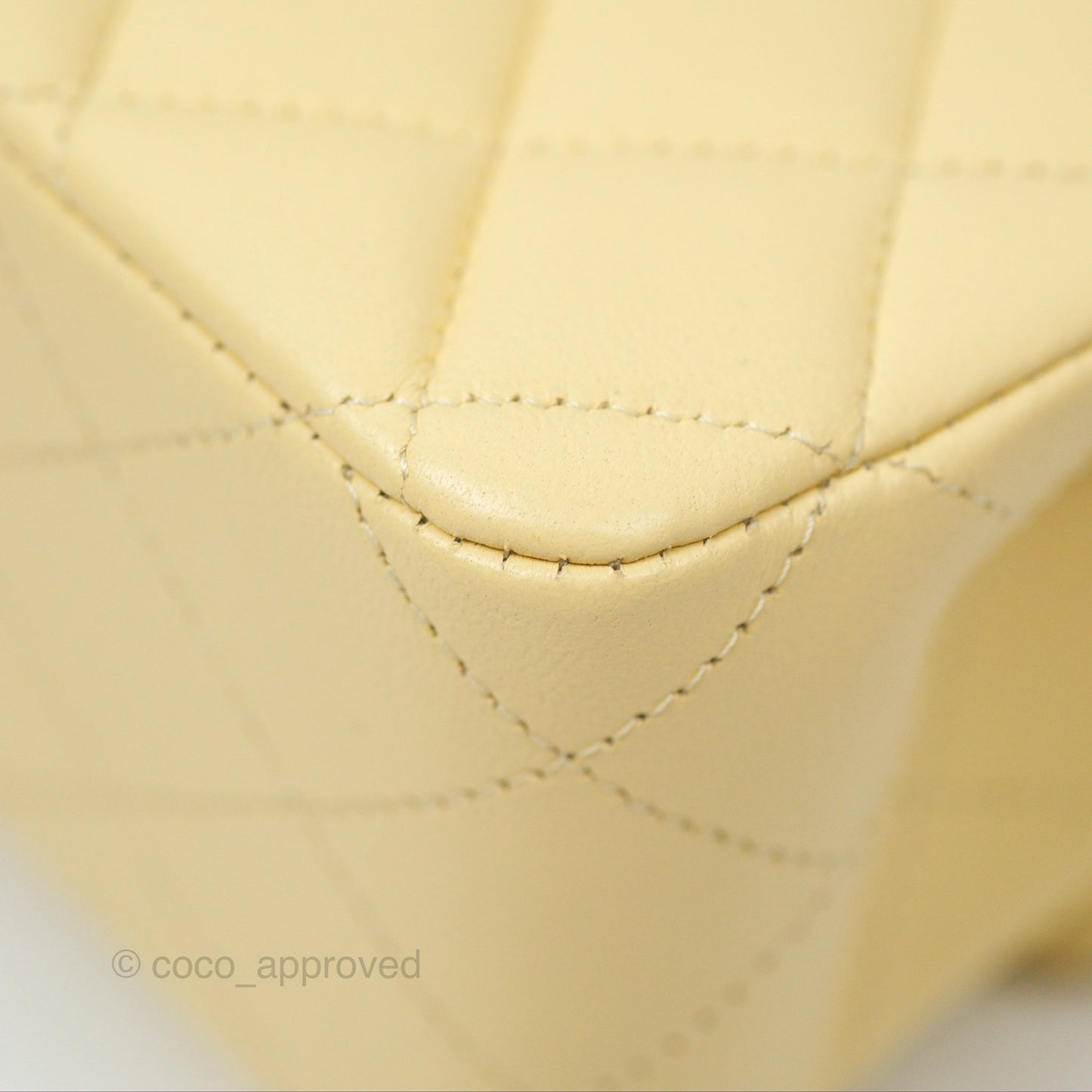Chanel Classic M/L Medium Flap Quilted Yellow Lambskin Gold Hardware