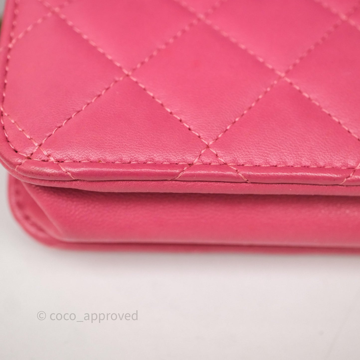 Chanel Quilted Classic WOC Pink Lambskin Gold Hardware