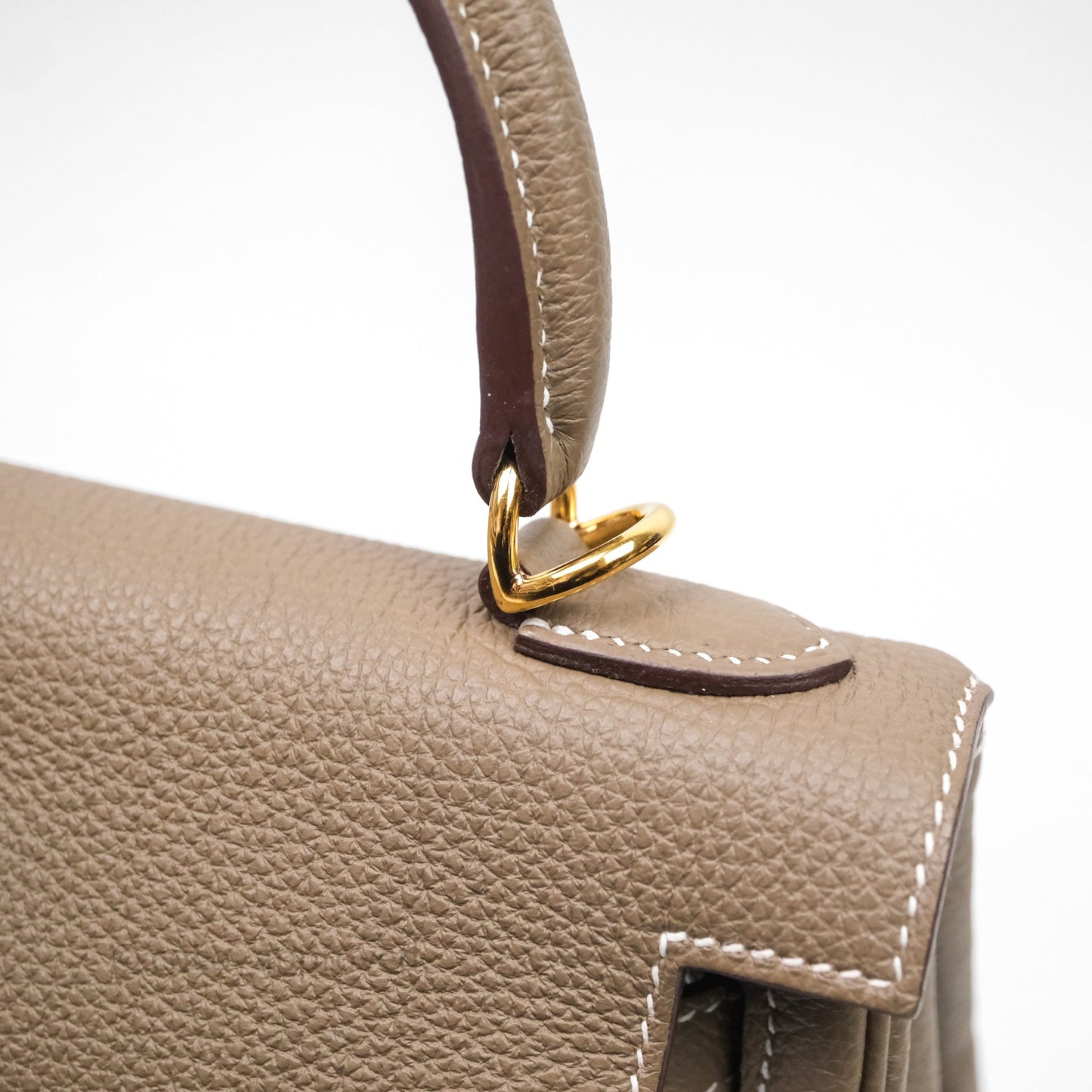 Hermes Kelly 25 Etoupe 18 Togo Gold Hardware