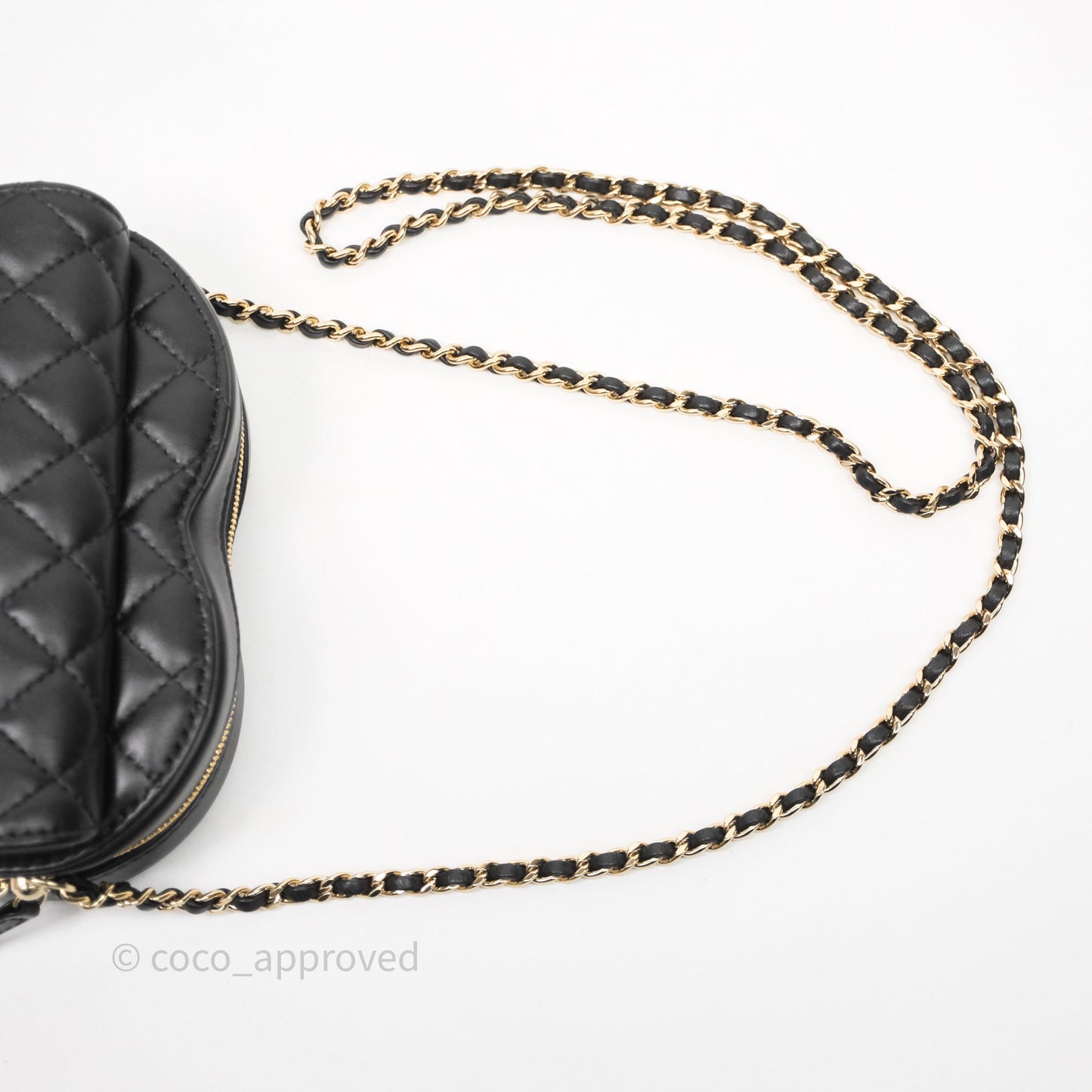 Chanel Large Heart Bag Black Lambskin Gold Hardware 22S