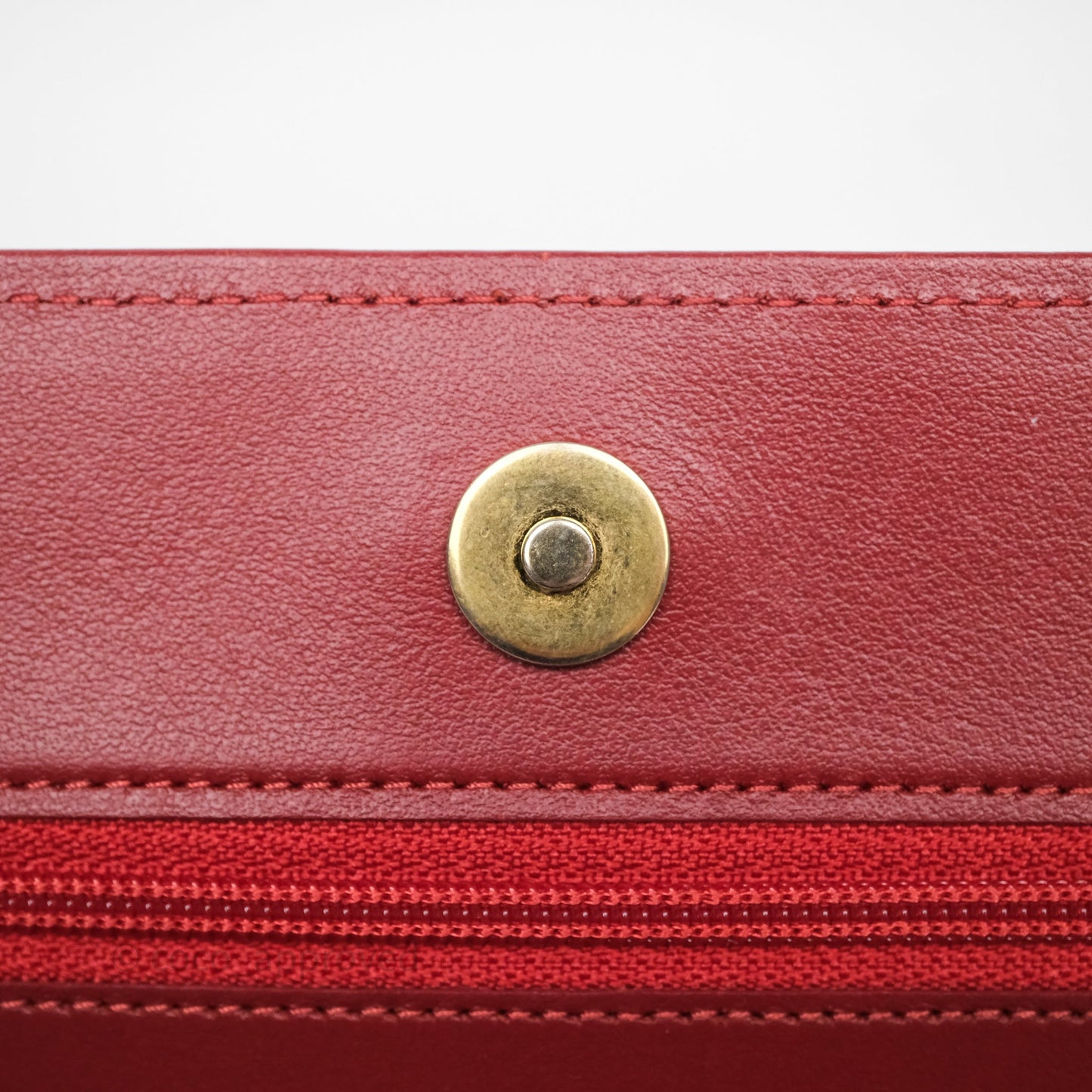 Chanel Boy Wallet on Chain WOC Red Caviar Aged Gold Hardware
