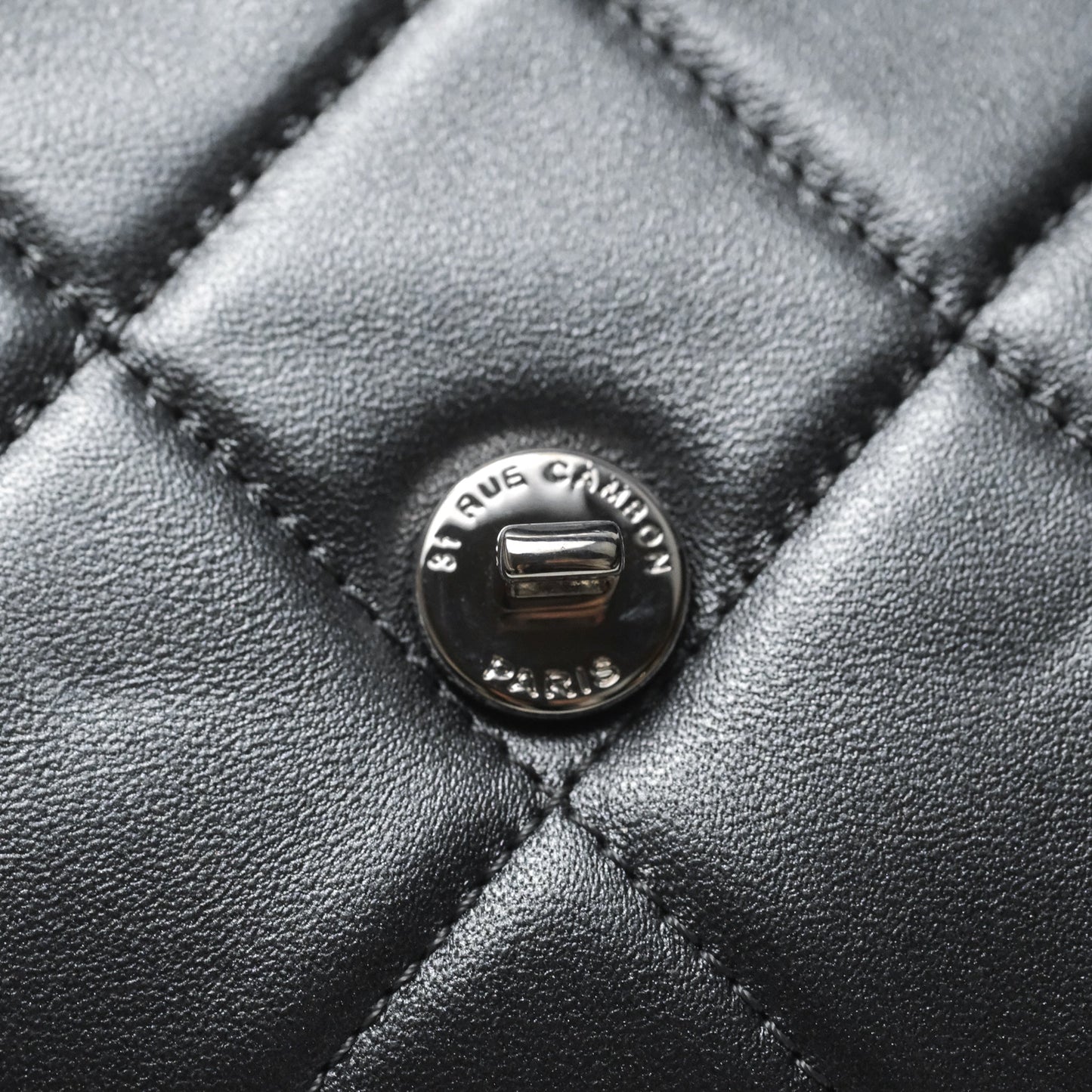 Chanel Clutch with Chain Metallic Dark Grey Silver Hardware