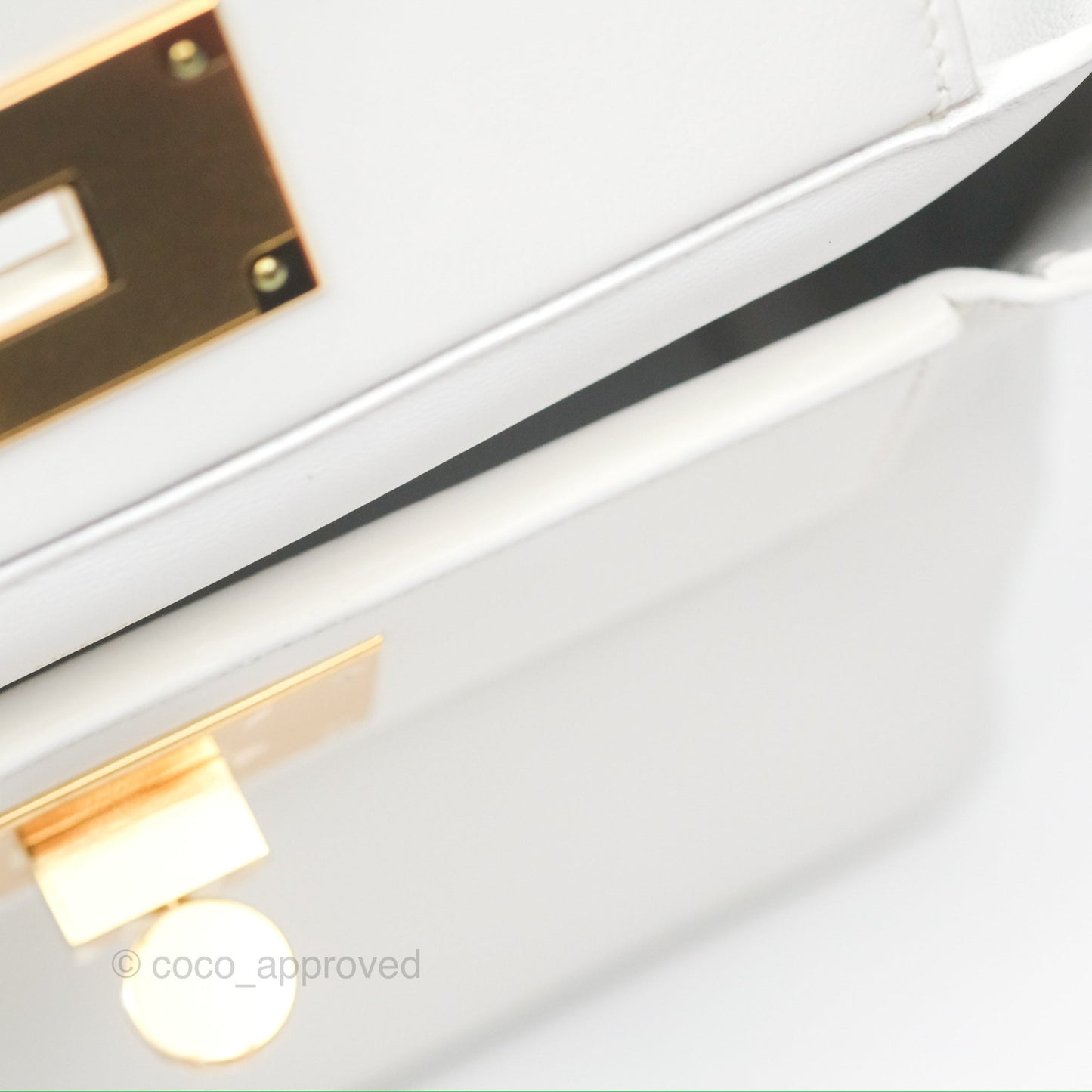 Hermès 24/24 21 Mini New White Evercolor/ Swift Gold Hardware