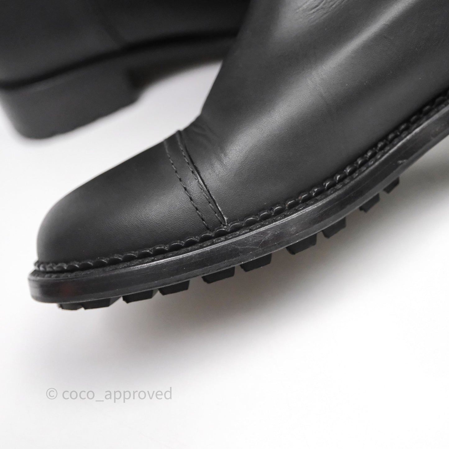 Chanel CC Quilted Knee High Boots Black Calfskin