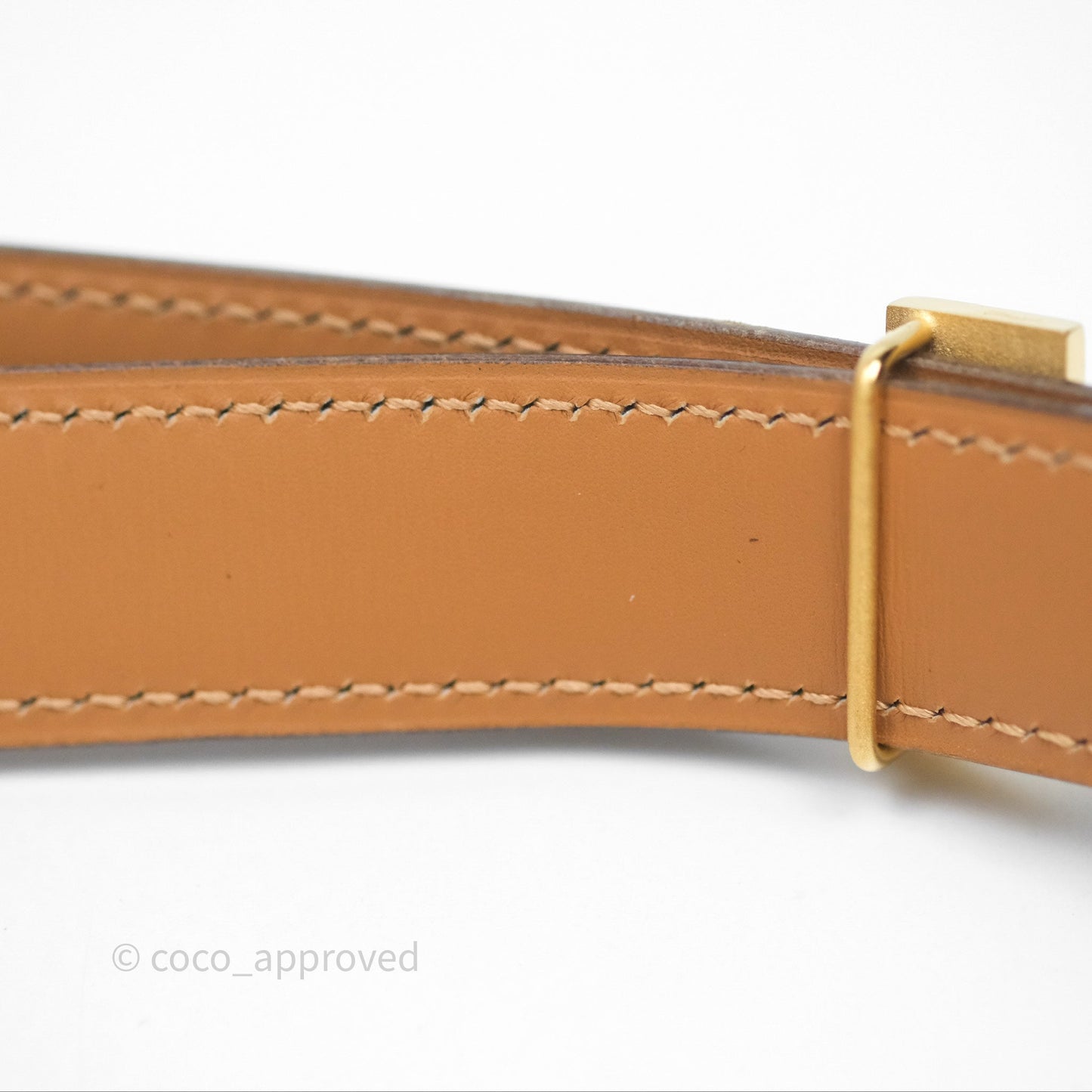 Hermès H Belt Buckle Ostrich Leather Brown Size 80