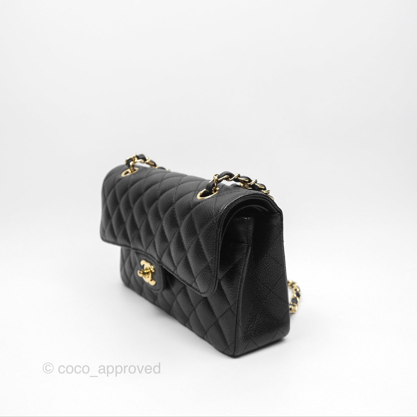 Chanel Small S/M Classic Flap Quilted Black Caviar Gold Hardware