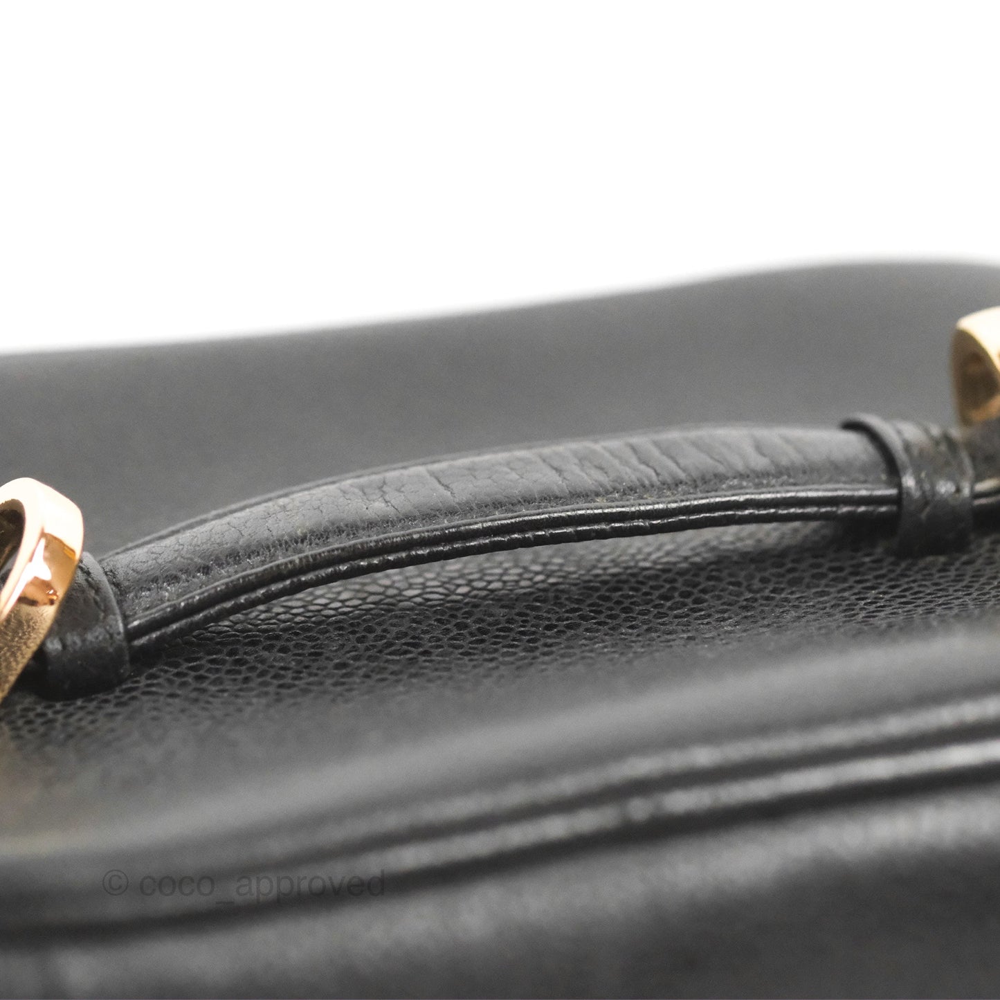 Chanel Vintage Vanity Case Black Caviar Gold Hardware