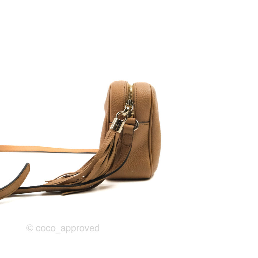 Gucci Pebbled Calfskin Small Soho Disco Bag Beige