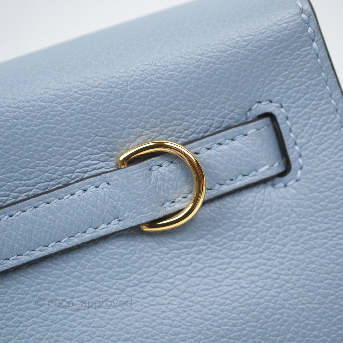 Hermès Kelly Danse II Bag Blue Lin J7 Evercolor Gold Hardware