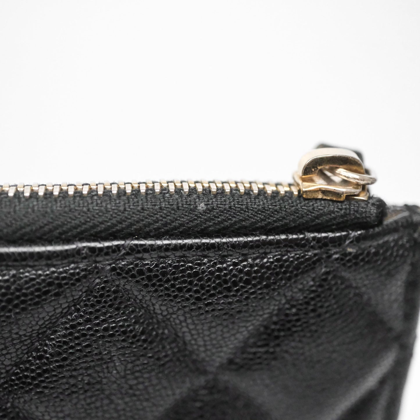 Chanel Boy Zip Long Wallet Black Caviar Gold Hardware