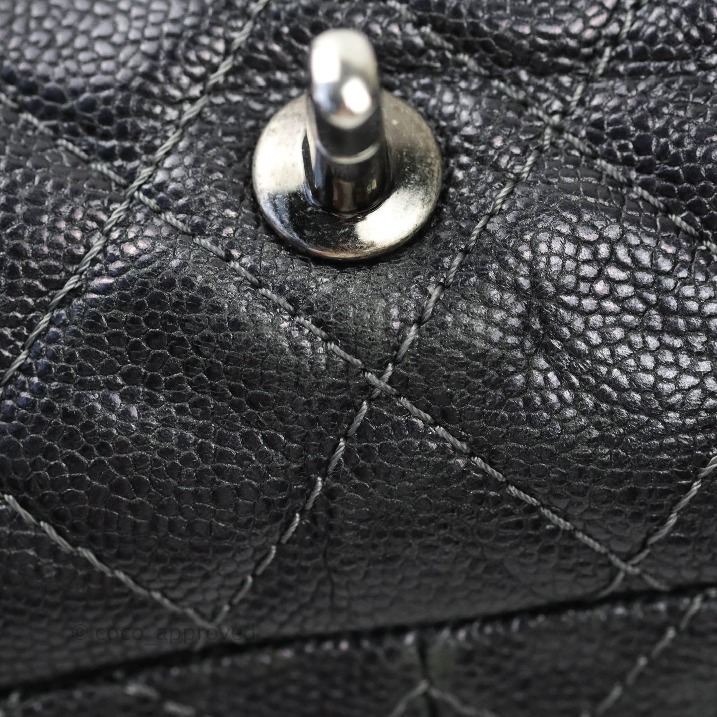 Chanel Jumbo Easy Flap Bag Caviar Dark Grey Ruthenium Hardware