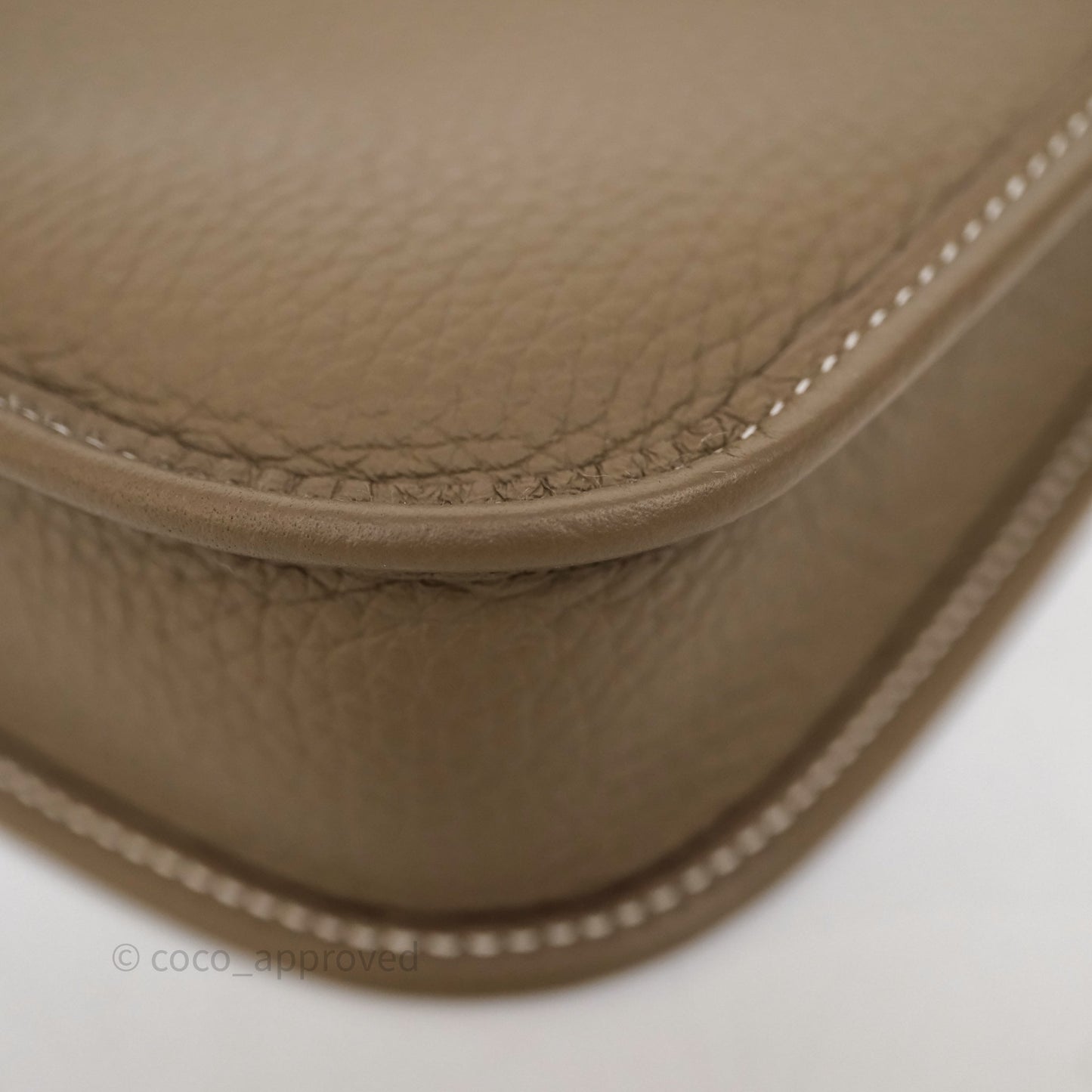 Hermès Mini Evelyne 16 Etoupe 18 Clemence Palladium Hardware