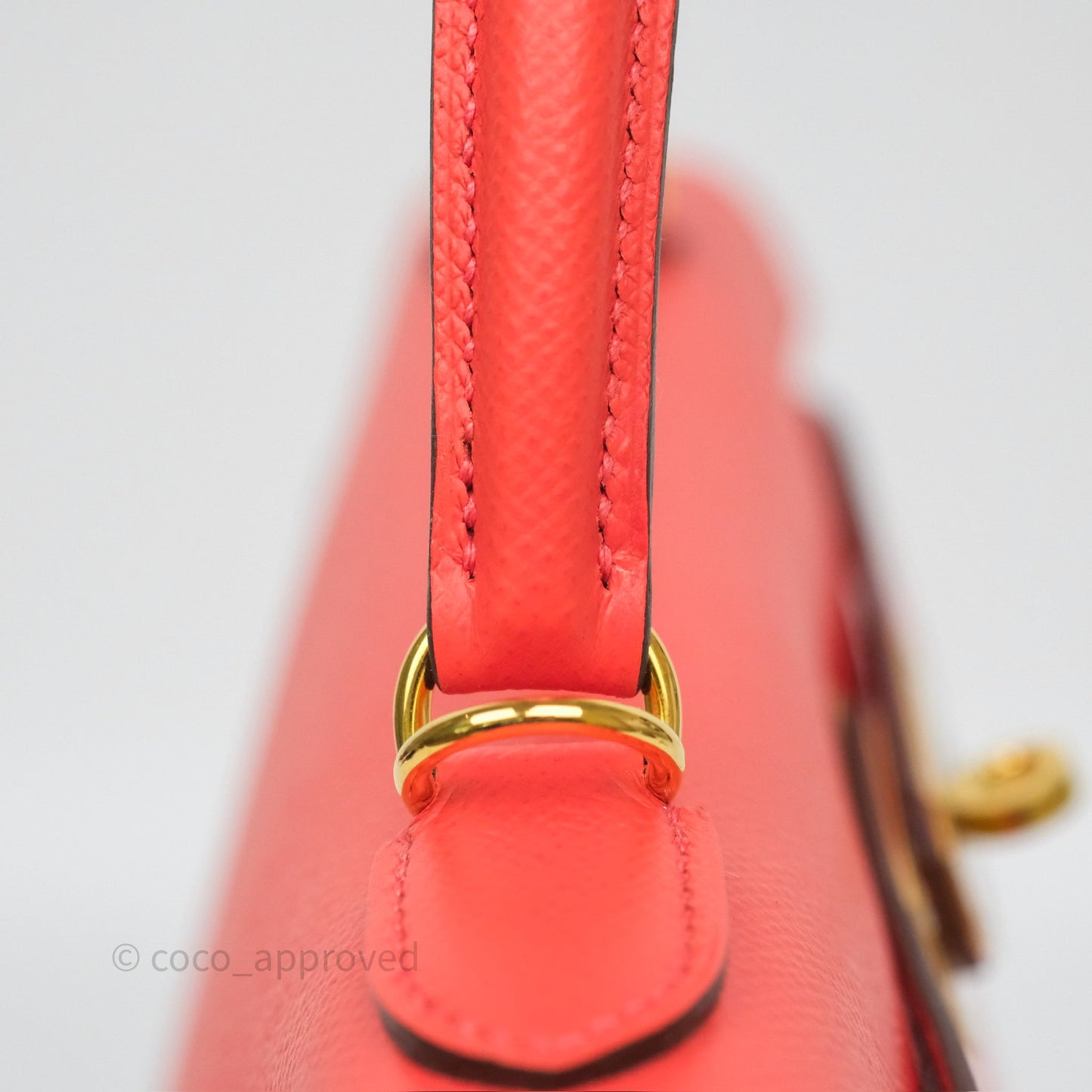 Hermès Sellier Kelly 28 Rose Jaipur Epsom Gold Hardware