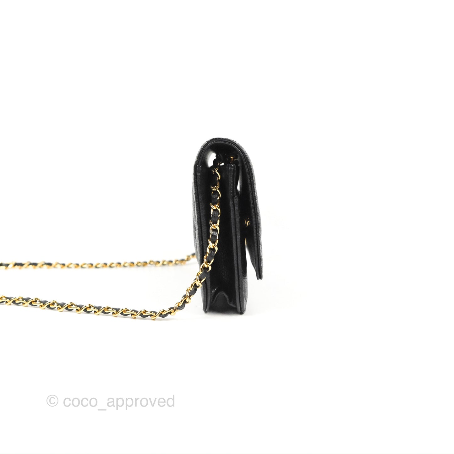 Chanel Quilted WOC Black Caviar Gold Hardware