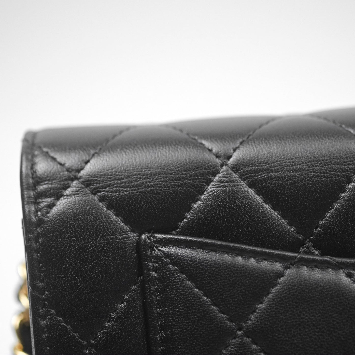 Chanel Quilted Classic WOC Black Lambskin Gold Hardware
