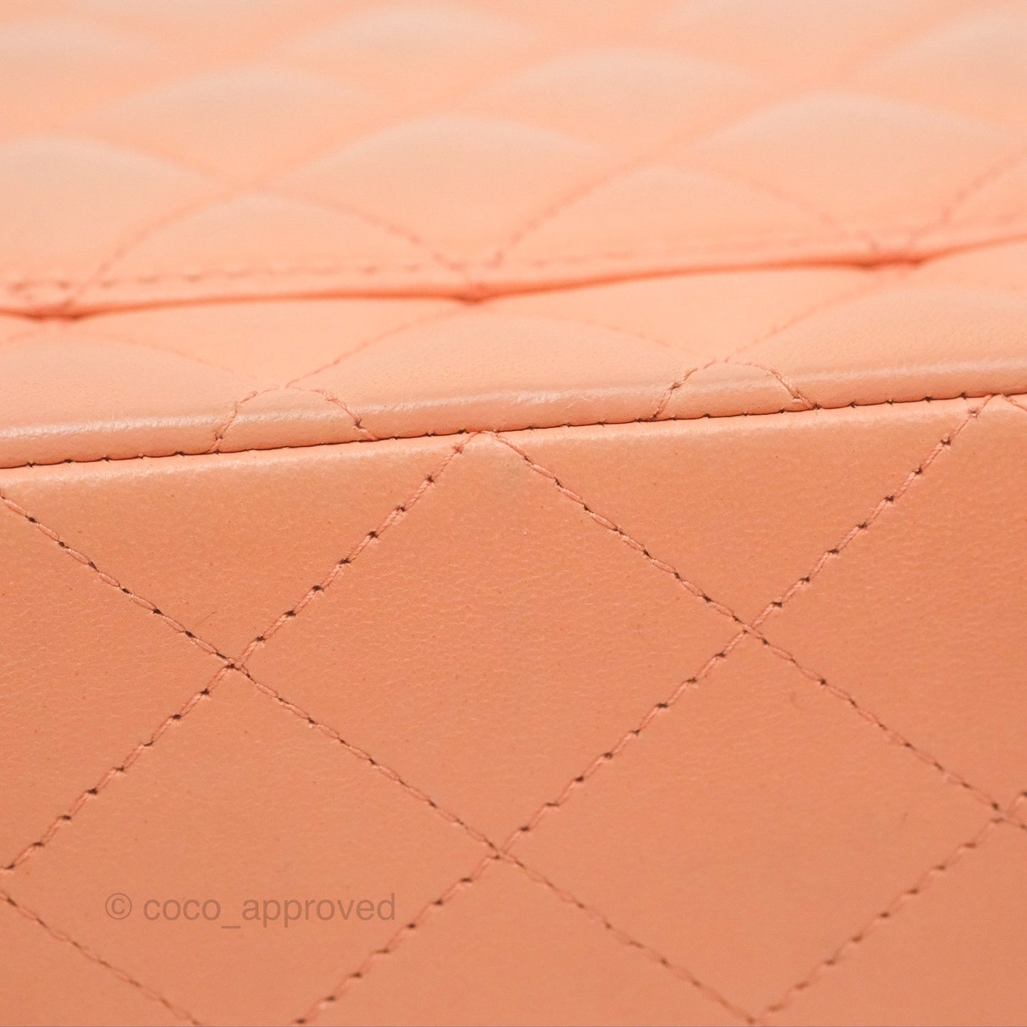 Chanel Classic M/L Medium Flap Quilted Peach Lambskin Gold Hardware