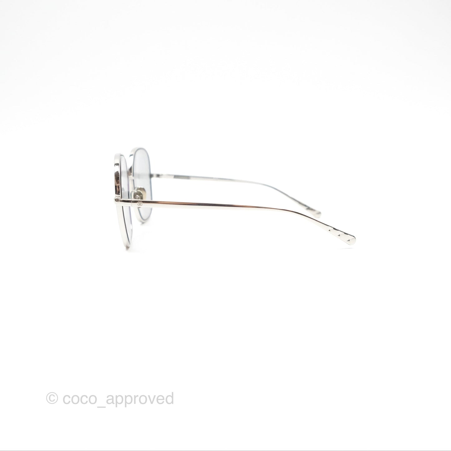 Chanel Gradient Lenses Square Sunglasses Silver Tone