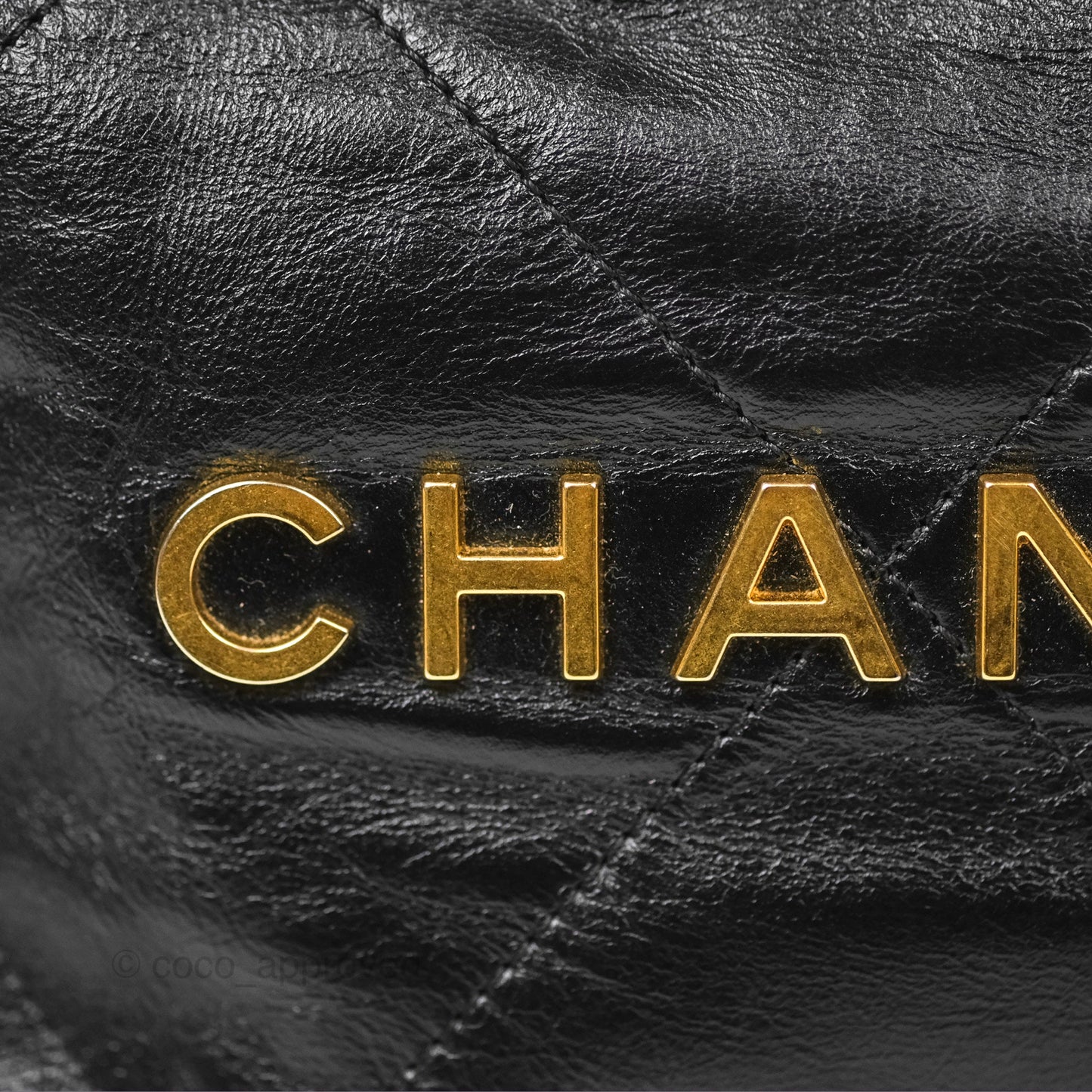 Chanel 22 Small Black Aged Calfskin Aged Gold Hardware