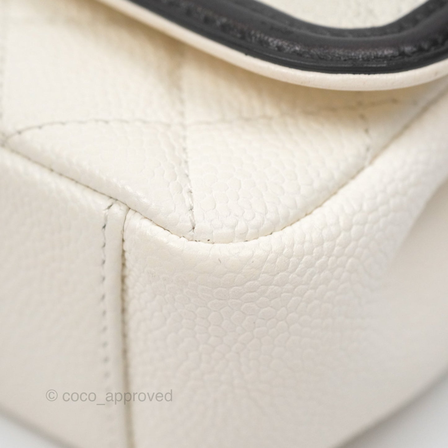 Chanel Small CC Filigree Flap Quilted Ivory Caviar