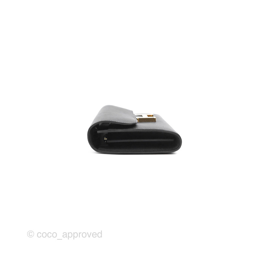 Hermès Constance Long To Go Wallet Black Epsom Gold Hardware