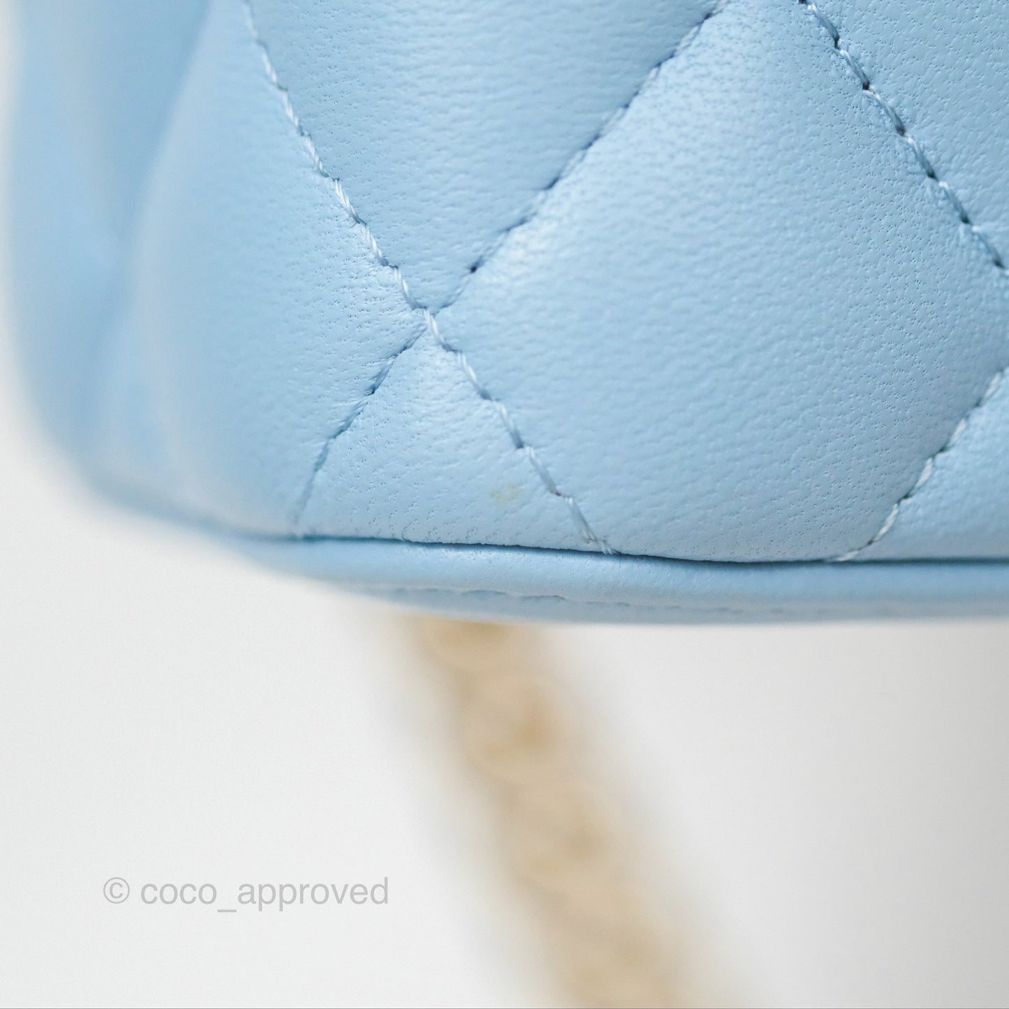 Chanel Mini Vanity Coco Chain Blue Lambskin Gold Hardware