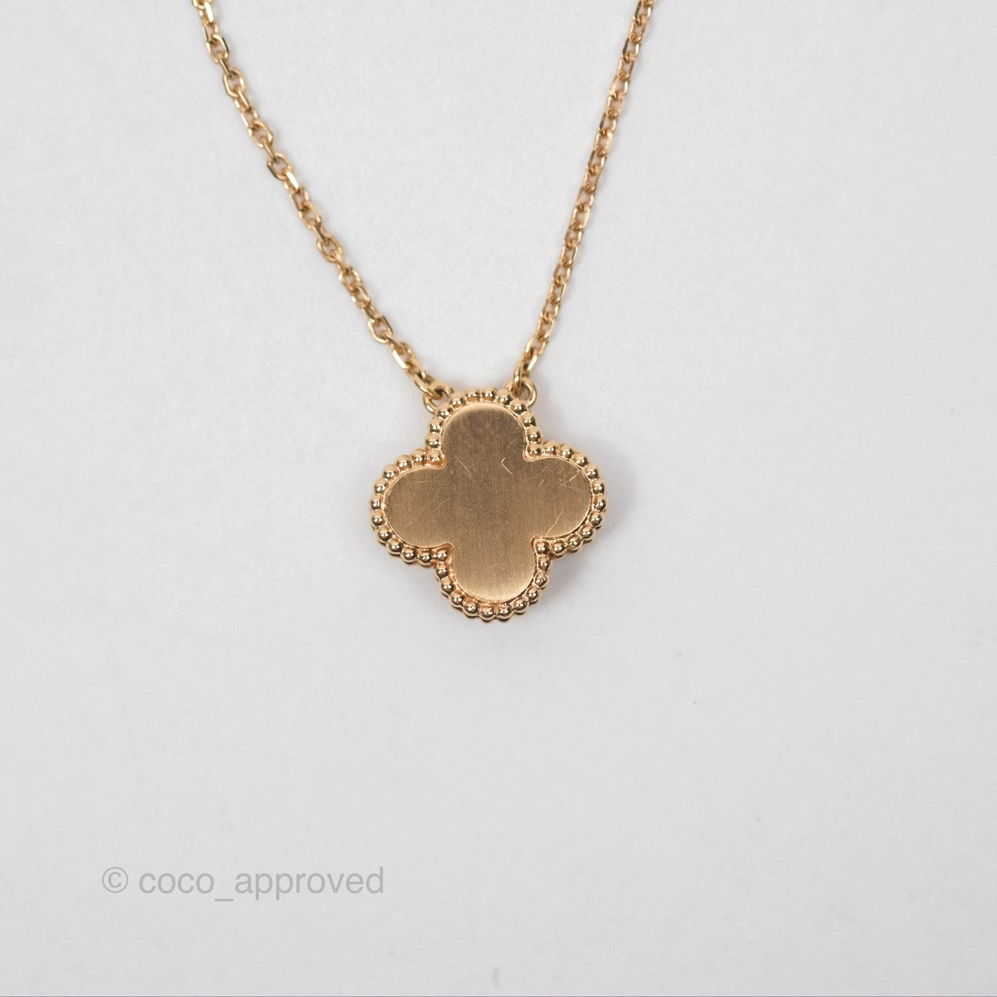Van Cleef & Arpels Vintage Alhambra Holiday Pendant White Diamond Rose Gold