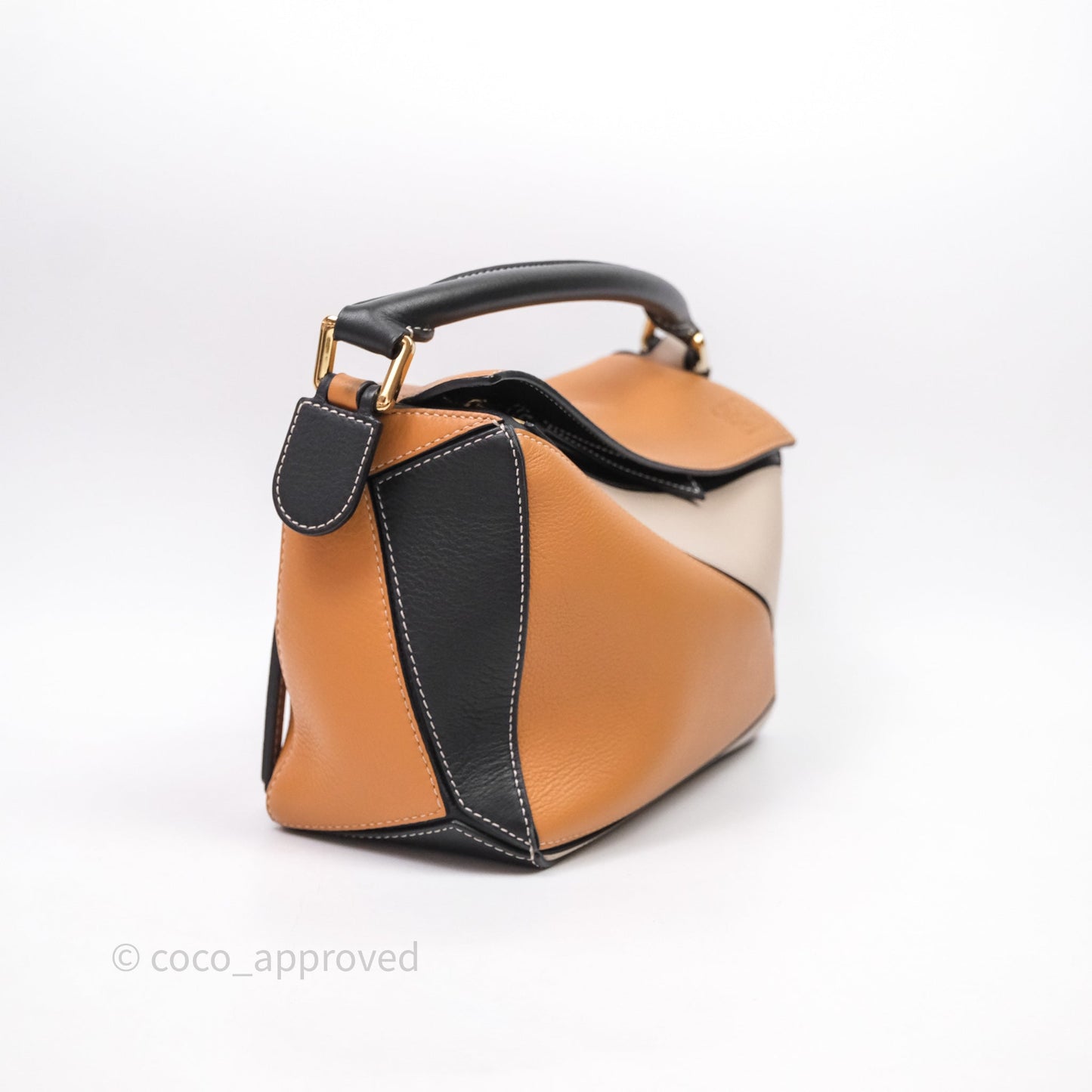 Loewe Small Puzzle Bag Amber/ Light Oat Calfskin Gold Hardware