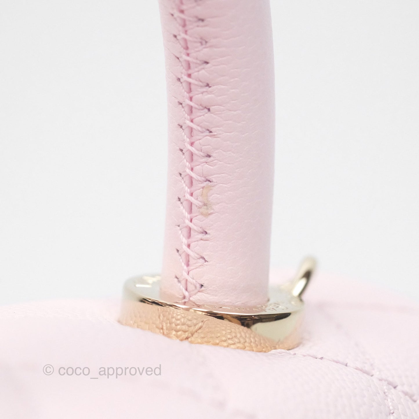 Chanel Mini Coco Handle Quilted Light Pink Caviar Gold Hardware