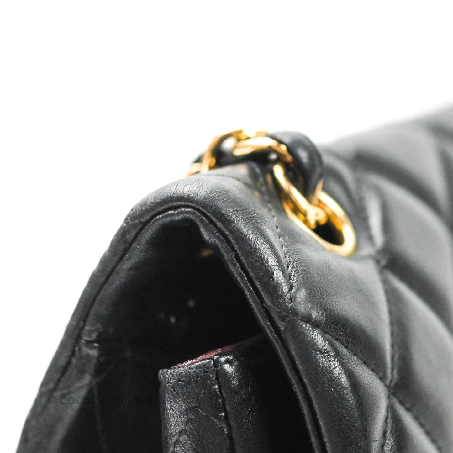 Chanel Single Flap Maxi Lambskin Black Gold Hardware