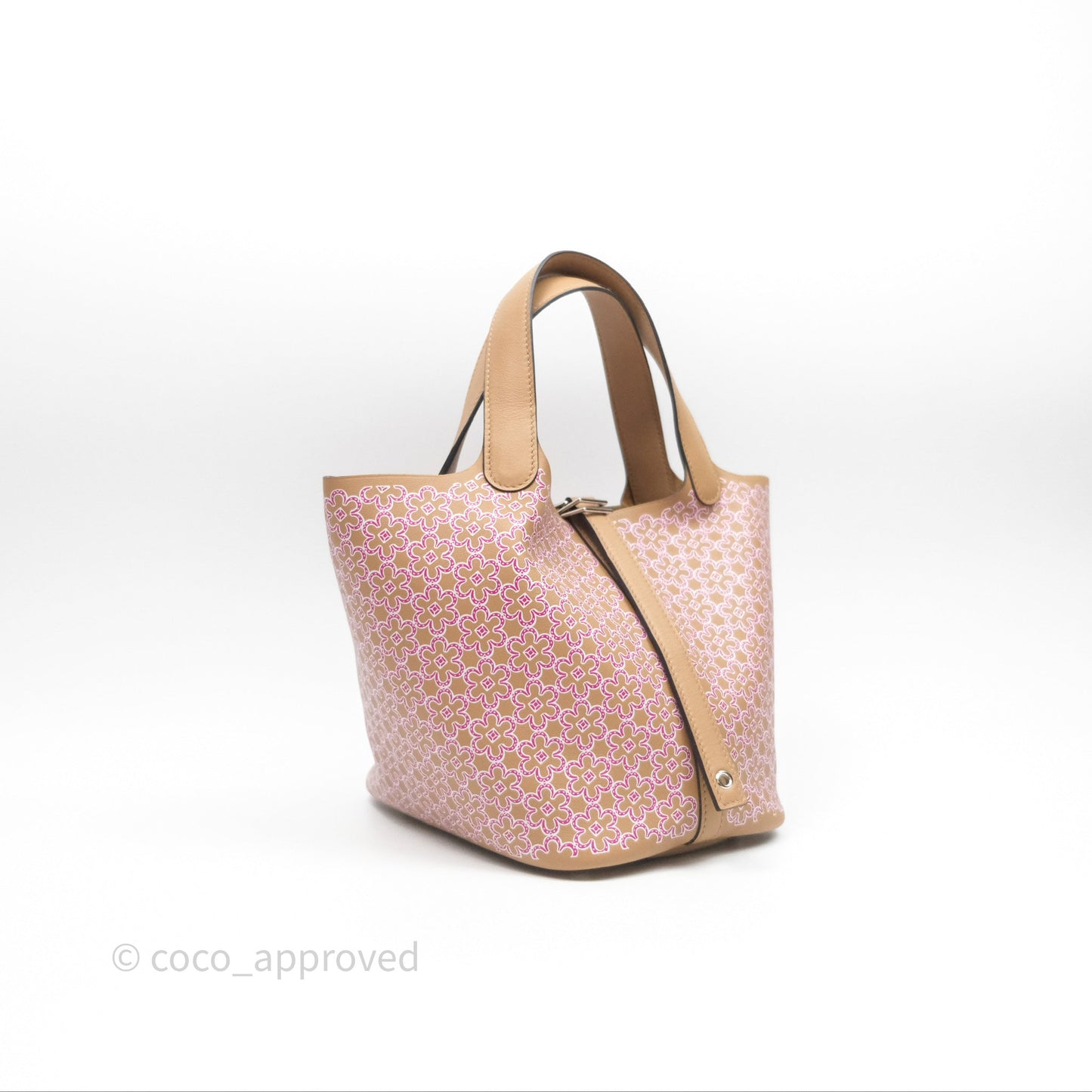 Hermès Picotin Lock 18 Lucky Daisy Chai 0M/ Rose 5T Swift Palladium Hardware