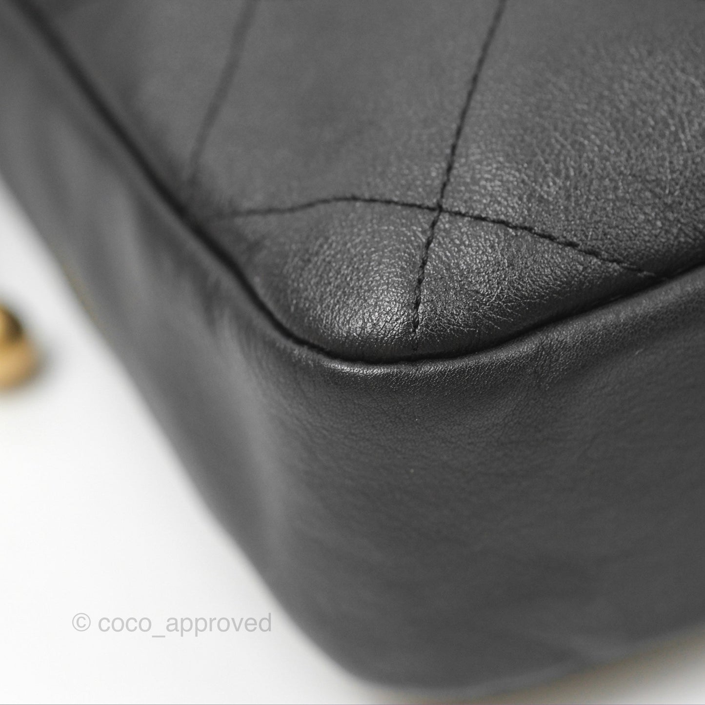 Chanel Drawstring Tote Bag Black Calfskin Aged Gold Hardware