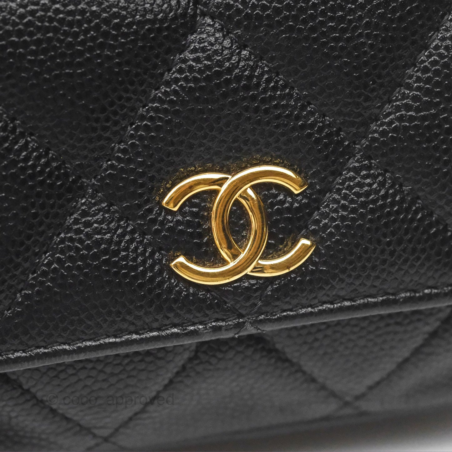 Chanel Clutch with Chain Black Caviar Gold Hardware 22K
