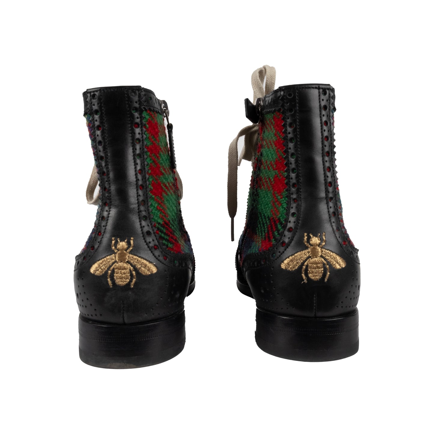 Luxury Gucci Trending 2025 Tartan Queercore Brogue Ankle Boots - '10s