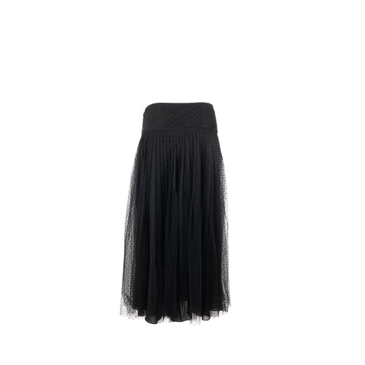 Dior Size 38 Pleated Skirt Polyamide Black