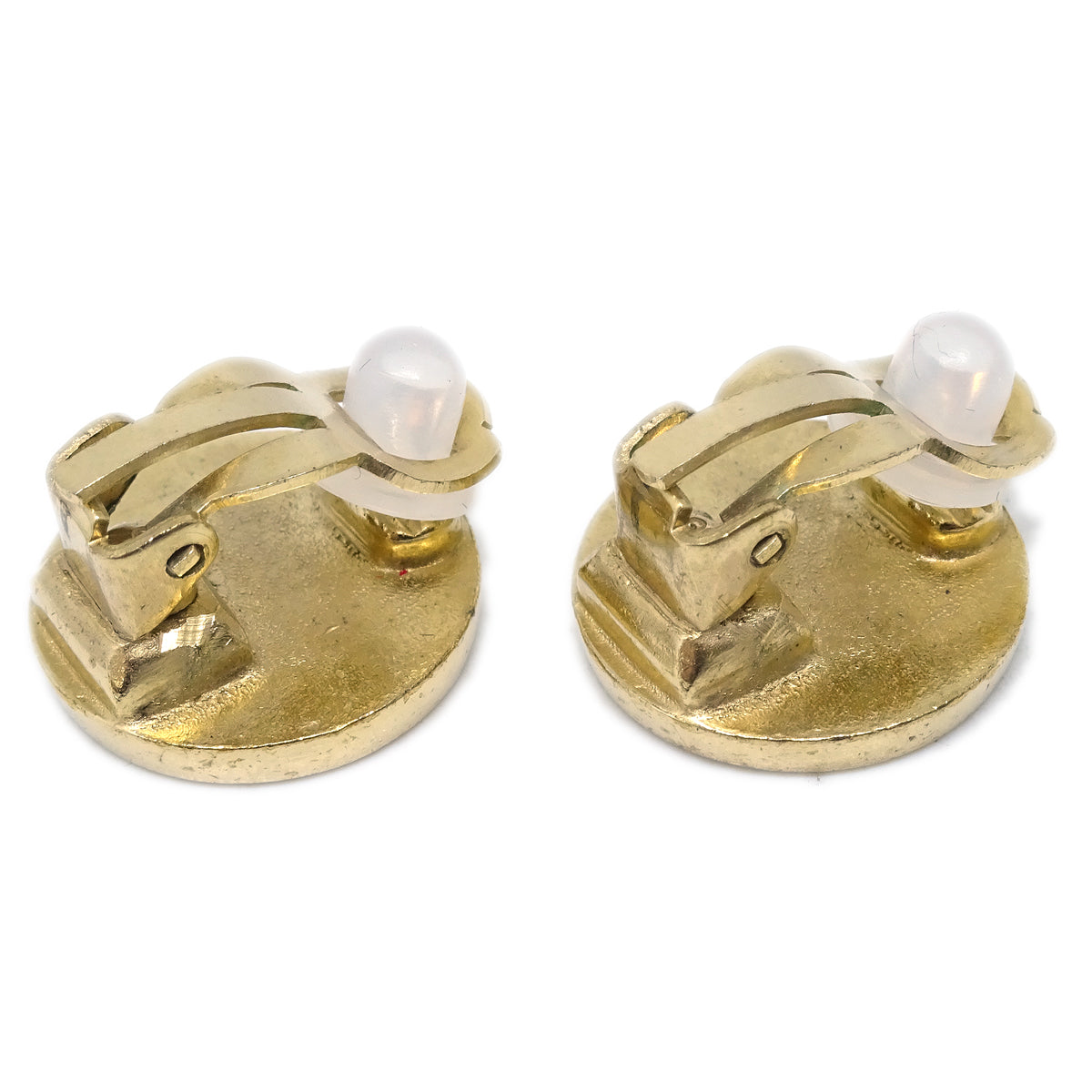 Luxury Chanel Black Button Earrings Clip-On 00A