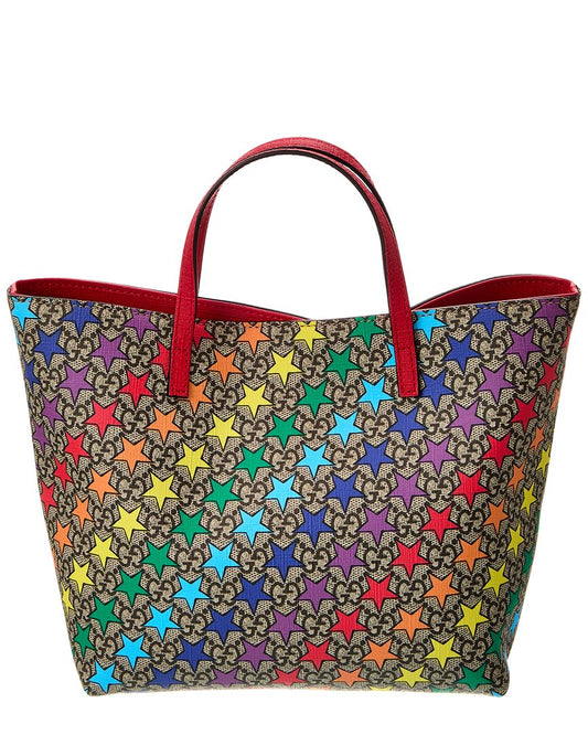 Luxury Gucci Trending 2025 Stars GG Supreme Canvas & Leather Tote