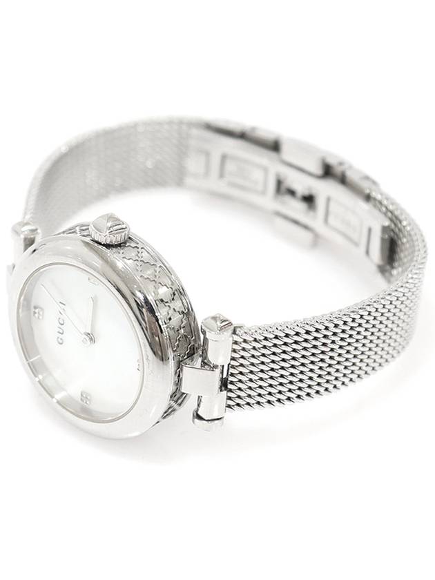 Luxury Gucci Trending 2025 YA141504 141 5 27MM Steel Quartz Mother of Pearl Diamantissima Women s Watch