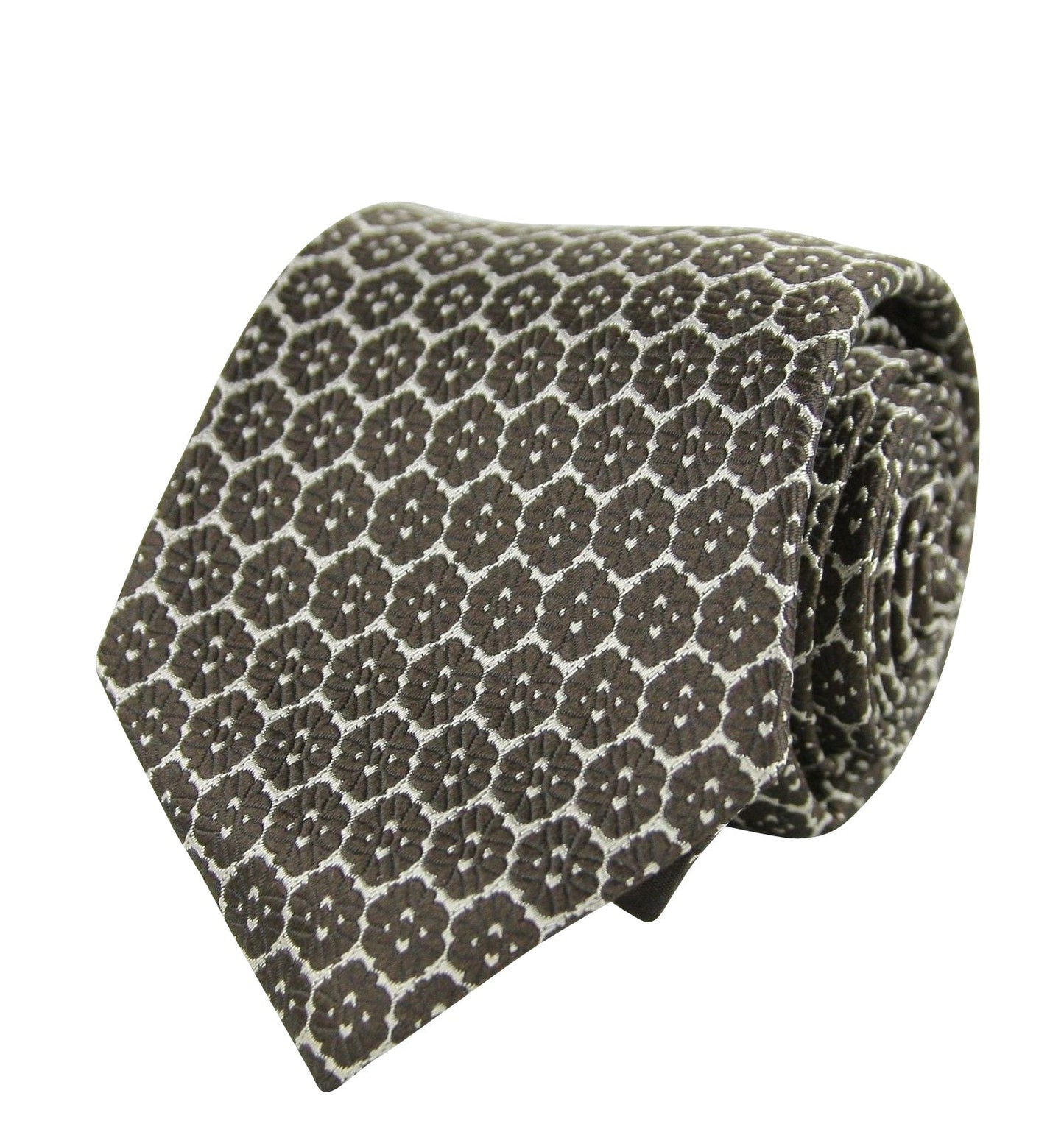 Luxury Bottega Veneta Men's Flower Print Silk Woven Tie